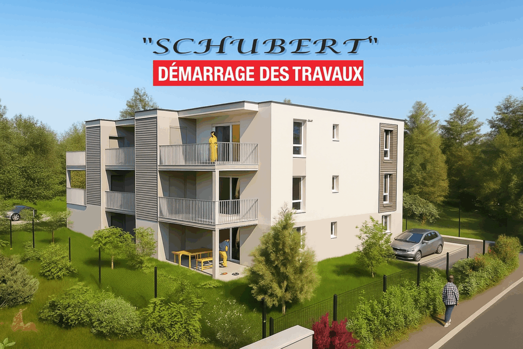 Perspective de la Résidence Schubert à Sélestat 67600 – programme immobilier achat appartement neuf selestat 2P 3P 4P